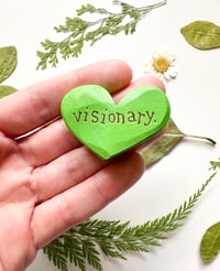 Image 1 of Visionary - Mini Wood Burned Heart