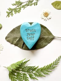 Image 3 of Trust Your Self - Mini Wood Burned Heart