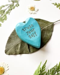 Image 2 of Trust Your Self - Mini Wood Burned Heart