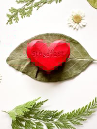 Image 3 of Steadfast - Mini Wood Burned Heart