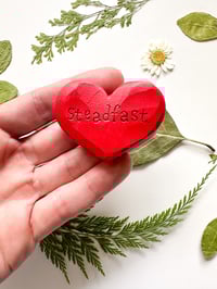 Image 1 of Steadfast - Mini Wood Burned Heart