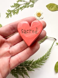 Image 1 of Sacred - Mini Wood Burned Heart