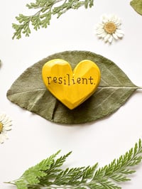 Image 3 of Resilient - Mini Wood Burned Heart