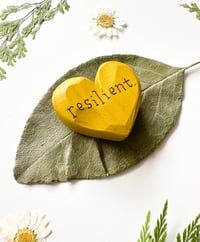 Image 2 of Resilient - Mini Wood Burned Heart