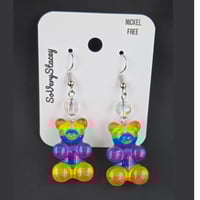 Image 3 of Rainbow Gummy Bear Dangle Earrings – Sweet, Playful, and Hypo-Allergenic
