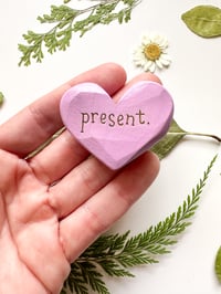 Image 1 of Present - Mini Wood Burned Heart