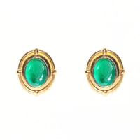 Image 1 of Victorian Emerald Cabochon Earring