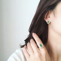 Image 3 of Victorian Emerald Cabochon Earring