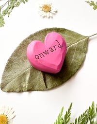 Image 2 of Onward - Mini Wood Burned Heart