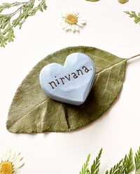 Image 2 of Nirvana - Mini Wood Burned Heart