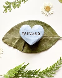 Image 3 of Nirvana - Mini Wood Burned Heart