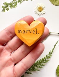 Image 1 of Marvel - Mini Wood Burned Heart
