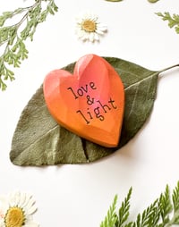 Image 2 of Love & Light - Mini Wood Burned Heart