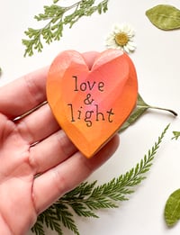 Image 1 of Love & Light - Mini Wood Burned Heart