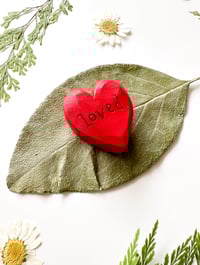 Image 2 of Loved - Mini Wood Burned Heart