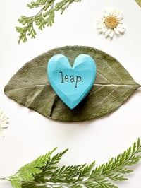 Image 3 of Leap - Mini Wood Burned Heart