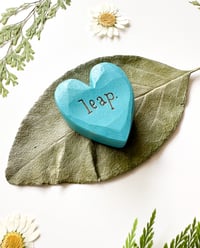Image 2 of Leap - Mini Wood Burned Heart