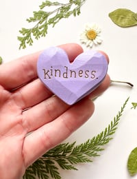 Image 1 of Kindness - Mini Wood Burned Heart