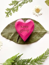 Image 3 of Keep Going - Mini Wood Burned Heart