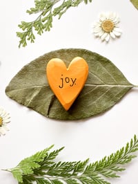 Image 3 of Joy - Mini Wood Burned Heart