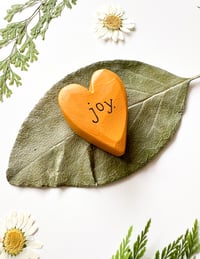 Image 2 of Joy - Mini Wood Burned Heart