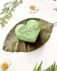 Image 2 of Hopeful - Mini Wood Burned Heart