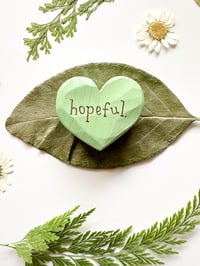 Image 3 of Hopeful - Mini Wood Burned Heart