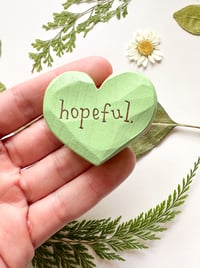 Image 1 of Hopeful - Mini Wood Burned Heart