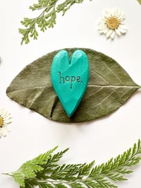 Image 3 of Hope - Mini Wood Burned Heart