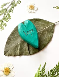 Image 2 of Hope - Mini Wood Burned Heart