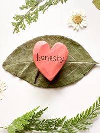 Image 3 of Honesty - Mini Wood Burned Heart