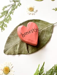 Image 2 of Honesty - Mini Wood Burned Heart
