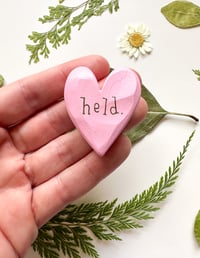 Image 1 of Held - Mini Wood Burned Heart
