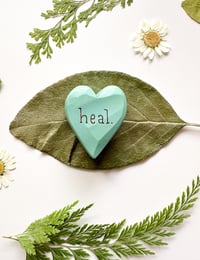 Image 3 of Heal - Mini Wood Burned Heart