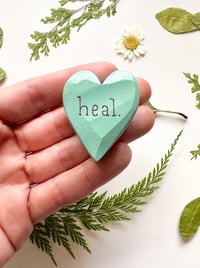Image 1 of Heal - Mini Wood Burned Heart