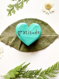 Image 3 of Gratitude - Mini Wood Burned Heart