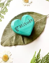 Image 2 of Gratitude - Mini Wood Burned Heart