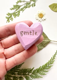 Image 1 of Gentle - Mini Wood Burned Heart