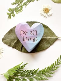 Image 3 of For All Beings - Mini Wood Burned Heart