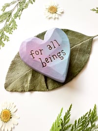 Image 2 of For All Beings - Mini Wood Burned Heart