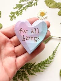 Image 1 of For All Beings - Mini Wood Burned Heart