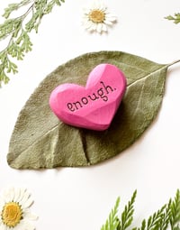 Image 2 of Enough - Mini Wood Burned Heart