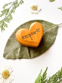 Image 2 of Empower - Mini Wood Burned Heart
