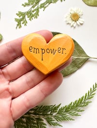 Image 1 of Empower - Mini Wood Burned Heart