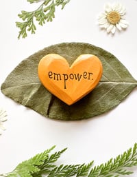 Image 3 of Empower - Mini Wood Burned Heart