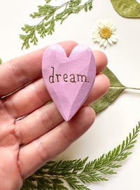 Image 1 of Dream - Mini Wood Burned Heart