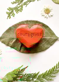 Image 3 of Courageous - Mini Wood Burned Heart
