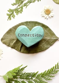 Image 3 of Connection - Mini Wood Burned Heart
