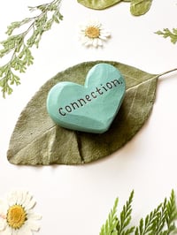 Image 2 of Connection - Mini Wood Burned Heart