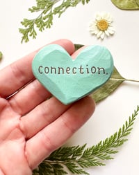 Image 1 of Connection - Mini Wood Burned Heart